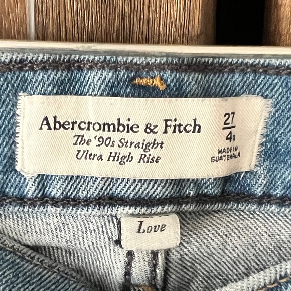 Abecrombie & Fitch The '90s Straight Ultra High Rise Curve Love Denim Sz 27 - Picture 3 of 7